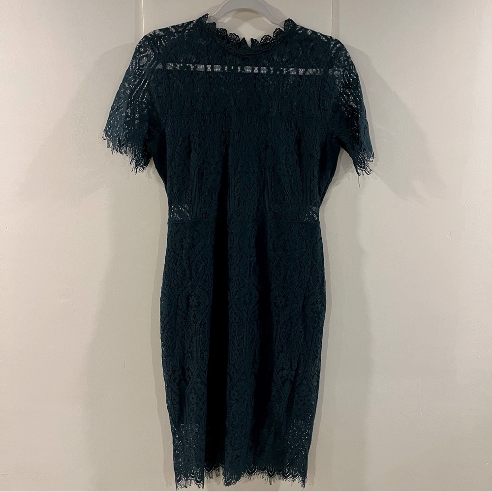 LULUS Remarkable Green Lace Midi Dress